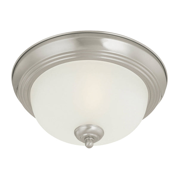 Thomas Lighting Ceiling Essentials Three Light Flush Mount Brushed Nickel Glass Shade Bedroom Hallway SL878378