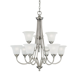 Thomas Lighting Harmony Three Light Chandelier Frosted Glass Domes Metal Frame Dining Room Fixture 31 inches SL880241