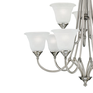 Thomas Lighting Harmony Three Light Chandelier Frosted Glass Domes Metal Frame Dining Room Fixture 31 inches SL880241