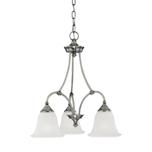 Thomas Lighting Harmony Three Light Chandelier Frosted Glass Domes Metal Frame Dining Room Fixture 20 inches SL880341