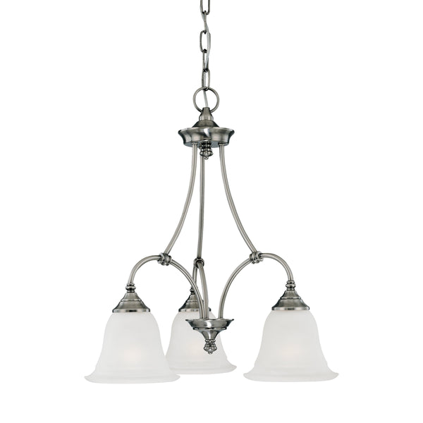 Thomas Lighting Harmony Three Light Chandelier Frosted Glass Domes Metal Frame Dining Room Fixture 20 inches SL880341