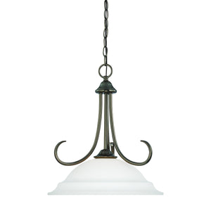 Thomas Lighting Bella Tulip Glass Pendant Light Brushed Metal Frame Transitional Ceiling Fixture Bronze 16 inches SL891615