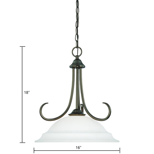 Thomas Lighting Bella Tulip Glass Pendant Light Brushed Metal Frame Transitional Ceiling Fixture Bronze 16 inches SL891615