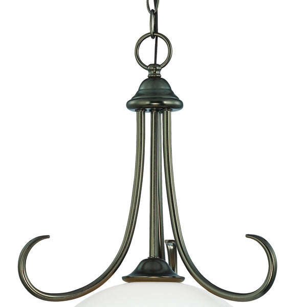 Thomas Lighting Bella Tulip Glass Pendant Light Brushed Metal Frame Transitional Ceiling Fixture Bronze 16 inches SL891615