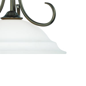 Thomas Lighting Bella Tulip Glass Pendant Light Brushed Metal Frame Transitional Ceiling Fixture Bronze 16 inches SL891615