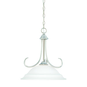 Thomas Lighting Bella Tulip Glass Pendant Light Brushed Metal Frame Transitional Ceiling Fixture Nickel 16 inches SL891678