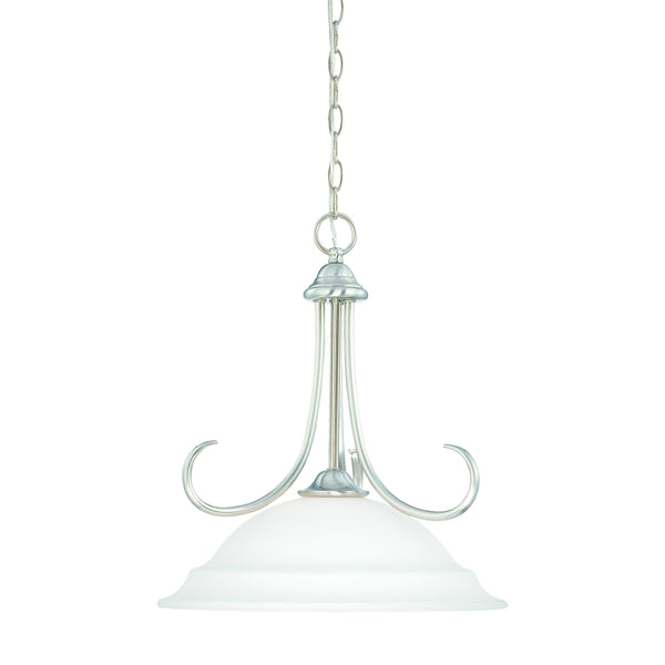 Thomas Lighting Bella Tulip Glass Pendant Light Brushed Metal Frame Transitional Ceiling Fixture Nickel 16 inches SL891678