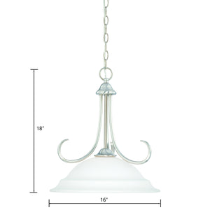 Thomas Lighting Bella Tulip Glass Pendant Light Brushed Metal Frame Transitional Ceiling Fixture Nickel 16 inches SL891678