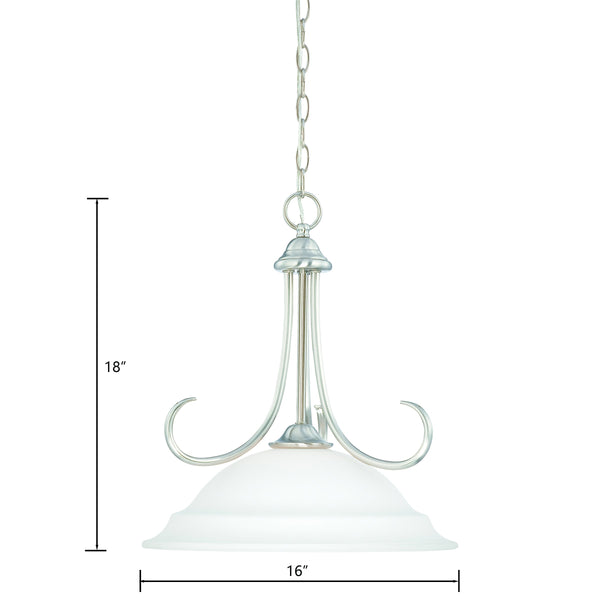 Thomas Lighting Bella Tulip Glass Pendant Light Brushed Metal Frame Transitional Ceiling Fixture Nickel 16 inches SL891678