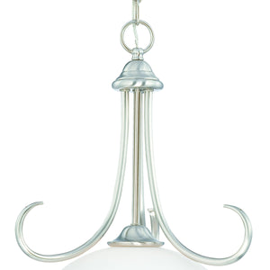 Thomas Lighting Bella Tulip Glass Pendant Light Brushed Metal Frame Transitional Ceiling Fixture Nickel 16 inches SL891678