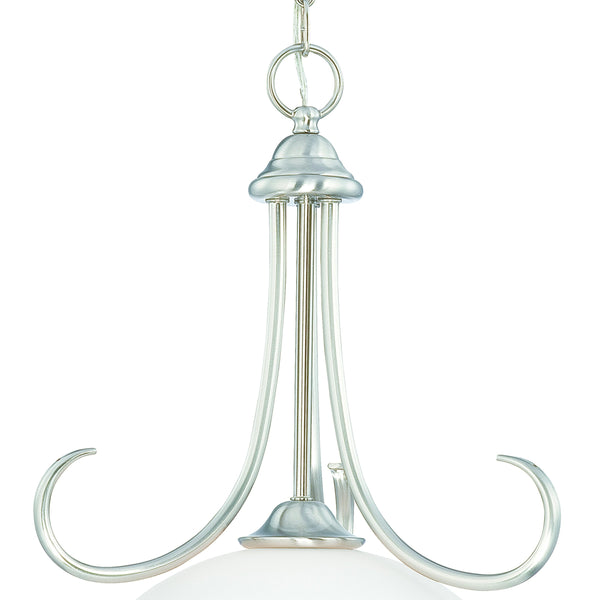 Thomas Lighting Bella Tulip Glass Pendant Light Brushed Metal Frame Transitional Ceiling Fixture Nickel 16 inches SL891678