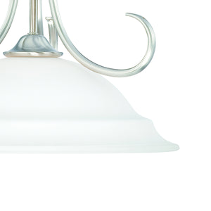 Thomas Lighting Bella Tulip Glass Pendant Light Brushed Metal Frame Transitional Ceiling Fixture Nickel 16 inches SL891678