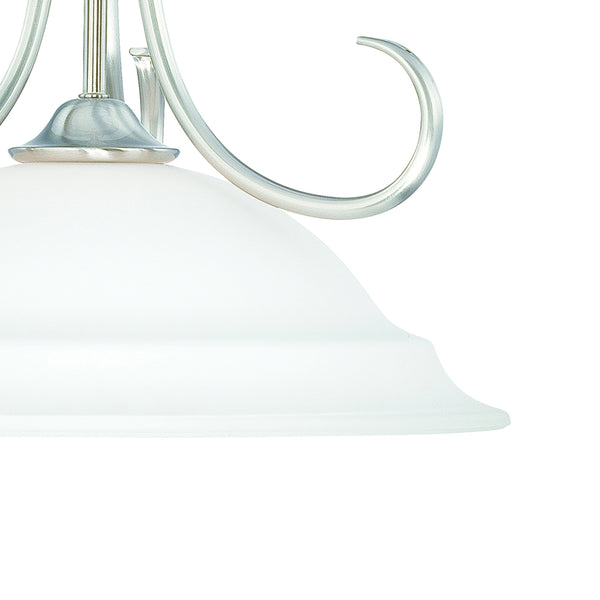 Thomas Lighting Bella Tulip Glass Pendant Light Brushed Metal Frame Transitional Ceiling Fixture Nickel 16 inches SL891678