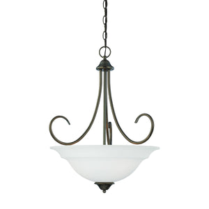 Thomas Lighting Bella Tulip Glass Pendant Light Brushed Metal Frame Transitional Ceiling Fixture Bronze 20 inches SL891715