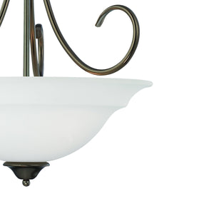 Thomas Lighting Bella Tulip Glass Pendant Light Brushed Metal Frame Transitional Ceiling Fixture Bronze 20 inches SL891715