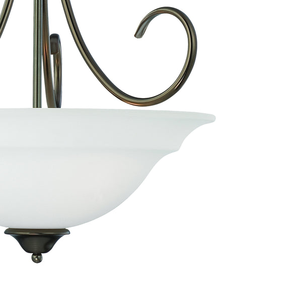 Thomas Lighting Bella Tulip Glass Pendant Light Brushed Metal Frame Transitional Ceiling Fixture Bronze 20 inches SL891715