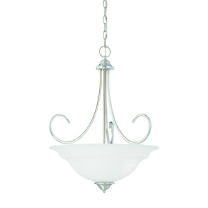 Thomas Lighting Bella Tulip Glass Pendant Light Brushed Metal Frame Transitional Ceiling Fixture Nickel 20 inches SL891778