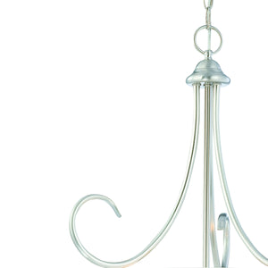 Thomas Lighting Bella Tulip Glass Pendant Light Brushed Metal Frame Transitional Ceiling Fixture Nickel 20 inches SL891778