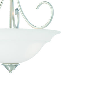 Thomas Lighting Bella Tulip Glass Pendant Light Brushed Metal Frame Transitional Ceiling Fixture Nickel 20 inches SL891778