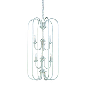 Thomas Lighting Bella Six Light Chandelier Brushed Nickel Tulip Glass Shades Dining Room Fixture SL891878
