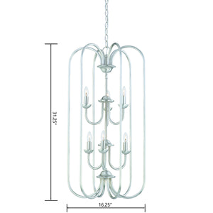 Thomas Lighting Bella Six Light Chandelier Brushed Nickel Tulip Glass Shades Dining Room Fixture SL891878