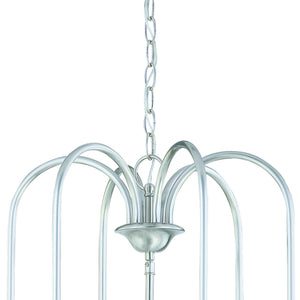 Thomas Lighting Bella Six Light Chandelier Brushed Nickel Tulip Glass Shades Dining Room Fixture SL891878