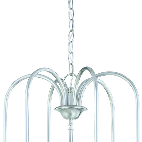 Thomas Lighting Bella Six Light Chandelier Brushed Nickel Tulip Glass Shades Dining Room Fixture SL891878