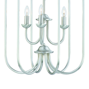 Thomas Lighting Bella Six Light Chandelier Brushed Nickel Tulip Glass Shades Dining Room Fixture SL891878