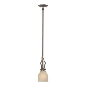 Thomas Lighting Triton Architectural Single Pendant Bell Glass Shade Sable Bronze Entryway Light SL893422