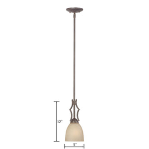 Thomas Lighting Triton Architectural Single Pendant Bell Glass Shade Sable Bronze Entryway Light SL893422