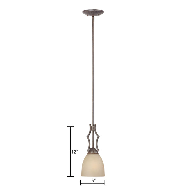 Thomas Lighting Triton Architectural Single Pendant Bell Glass Shade Sable Bronze Entryway Light SL893422