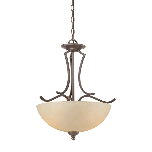 Thomas Lighting Triton Two Light Pendant with Bell Glass Shades and Warm Bronze Metal Finish SL893522