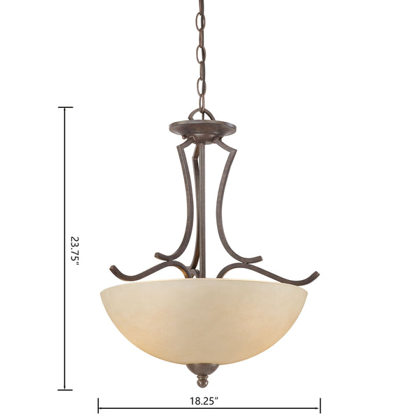 Thomas Lighting Triton Two Light Pendant with Bell Glass Shades and Warm Bronze Metal Finish SL893522