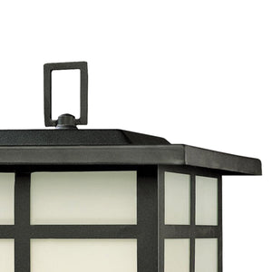 Thomas Lighting Mission Style Outdoor Post Light Three Bulb Frosted Glass Metal Cage Pathway Fixture SL90067