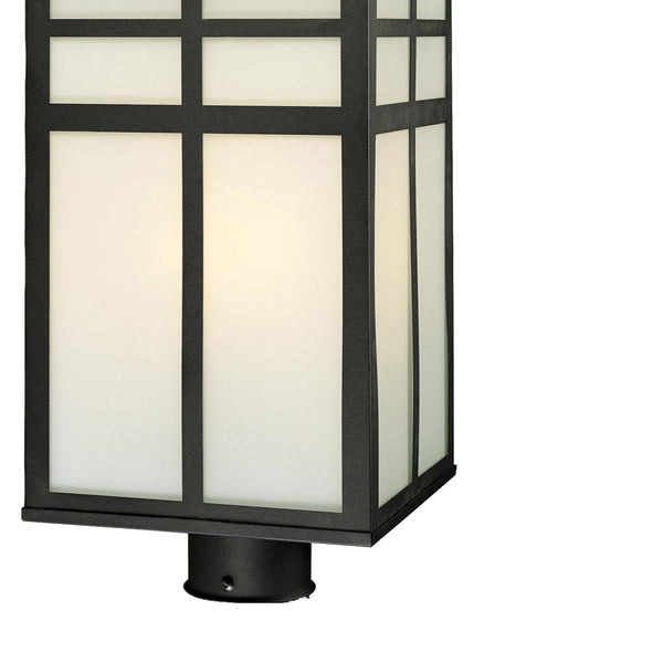 Thomas Lighting Mission Style Outdoor Post Light Three Bulb Frosted Glass Metal Cage Pathway Fixture SL90067