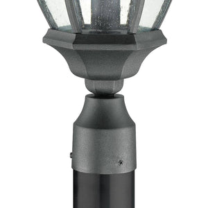 Thomas Lighting Covington Traditional Outdoor Post Light Seeded Glass Lantern Wet Rated Black Metal SL90107