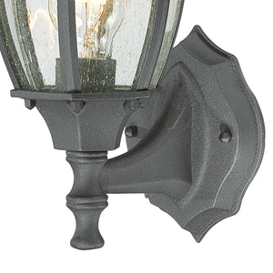 Thomas Lighting Covington Matte Metal Outdoor Wall Sconce with Seeded Glass Lantern for Entryways Black 14.25 inches SL92237