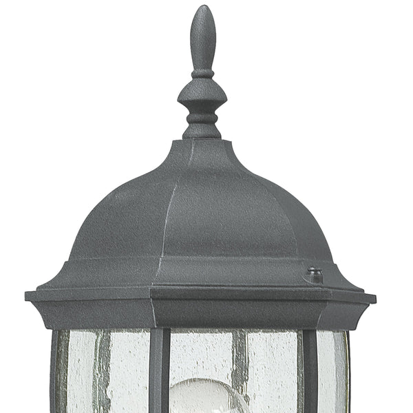 Thomas Lighting Covington Matte Metal Outdoor Wall Sconce with Seeded Glass Lantern for Entryways Black 21.5 inches SL92257