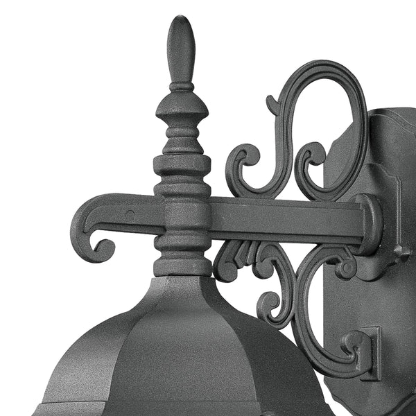 Thomas Lighting Covington Matte Metal Outdoor Wall Sconce with Seeded Glass Lantern for Entryways Black 16 inches SL92287