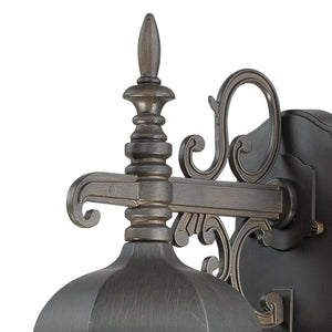 Thomas Lighting Covington Matte Metal Outdoor Wall Sconce with Seeded Glass Lantern for Entryways Bronze 18 inches SL922963
