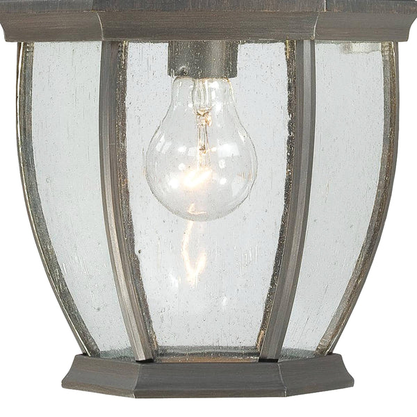 Thomas Lighting Covington Matte Metal Outdoor Wall Sconce with Seeded Glass Lantern for Entryways Bronze 18 inches SL922963