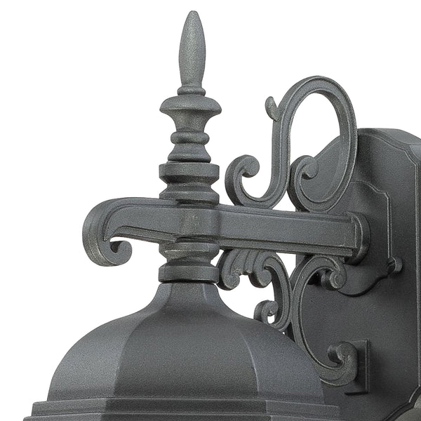 Thomas Lighting Covington Matte Metal Outdoor Wall Sconce with Seeded Glass Lantern for Entryways Black 18 inches SL92297