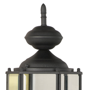 Thomas Lighting Brentwood Lantern Style Outdoor Wall Sconce Matte Black Metal Beveled Glass Porch Light SL92437