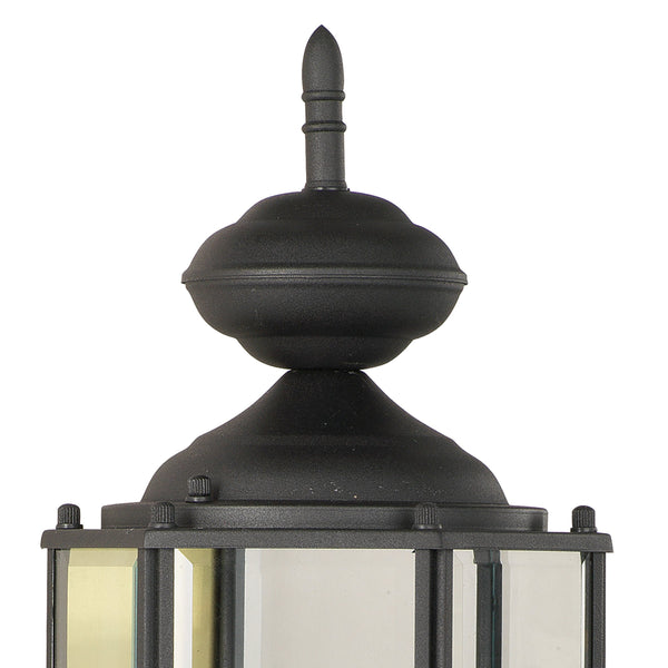 Thomas Lighting Brentwood Lantern Style Outdoor Wall Sconce Matte Black Metal Beveled Glass Porch Light SL92437