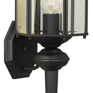 Thomas Lighting Brentwood Lantern Style Outdoor Wall Sconce Matte Black Metal Beveled Glass Porch Light SL92437