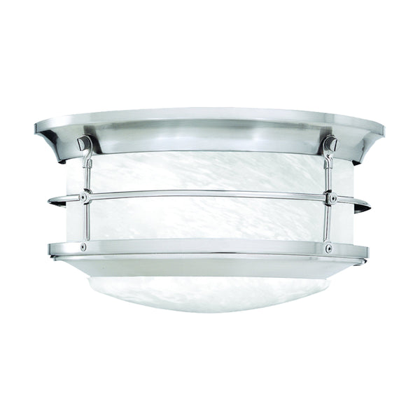 Thomas Lighting Verglas Outdoor Cage Flush Mount with Stone Glass Diffusers in Brushed Nickel Finish SL928378