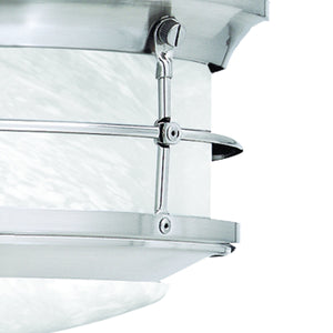 Thomas Lighting Verglas Outdoor Cage Flush Mount with Stone Glass Diffusers in Brushed Nickel Finish SL928378
