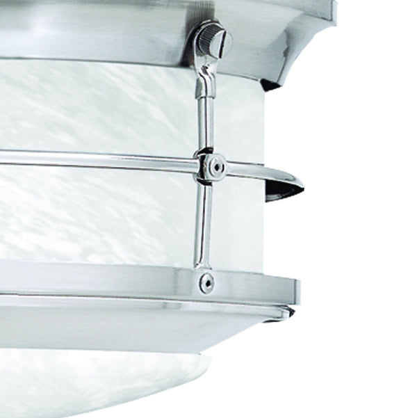 Thomas Lighting Verglas Outdoor Cage Flush Mount with Stone Glass Diffusers in Brushed Nickel Finish SL928378