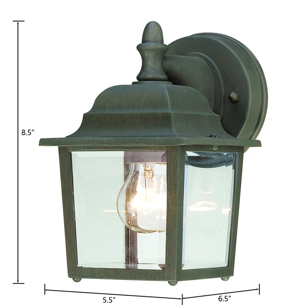 Thomas Lighting Hawthorne Matte Metal Outdoor Wall Sconce Traditional Lantern Glass Panel Porch Light Bronze 8.5 inches SL942263