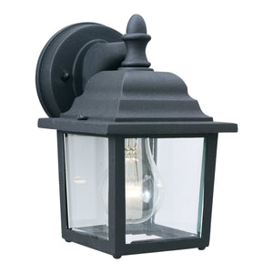 Thomas Lighting Hawthorne Matte Metal Outdoor Wall Sconce Traditional Lantern Glass Panel Porch Light Black 8.5 inches SL94227